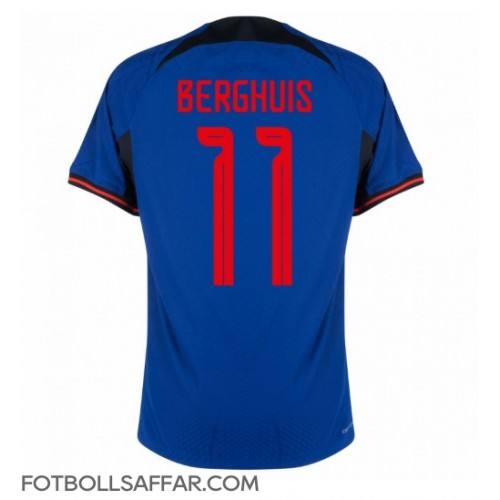 Nederländerna Steven Berghuis #11 Bortatröja VM 2022 Kortärmad